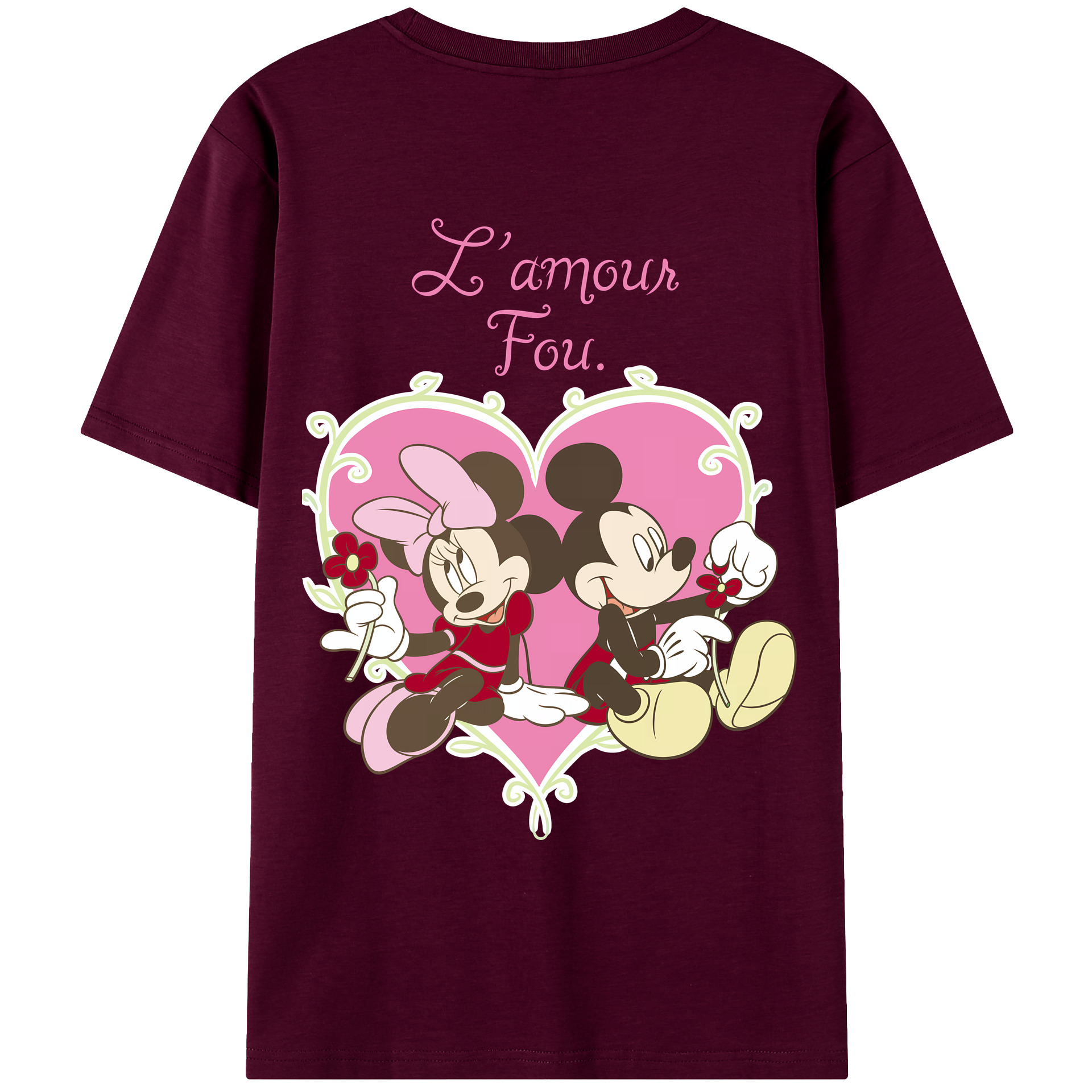 （画像用） ミッキーマウス Mickey Mouse レディース半袖Tシャツ(バックプリント)